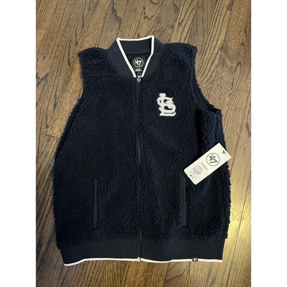 St. Louis Cardinals Large Women's Blue Sherpa Vest - Brand New With Tags! - Picture 1 of 5